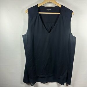 Lafayette 148 New York Black V-Neck Sleeveless Tank Top
